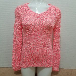 Aeropostale sweater XS Neon Marled Pullover brightly colored open knit v-neck